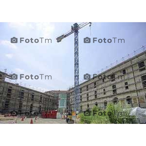 Bergamo sopralluogo al cantiere dell\'ex Caserma Montelungo. 26 giugno 2026 cronaca Bergamo Italia Foto Tiziano Manzoni Lapresse