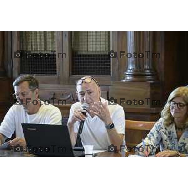 Bergamo presentazione del nuovo Visitor Centre UNESCO, realizzato all\'interno della Torre del Gombito 1 Luglio 2026 cronaca Bergamo Italia Foto Tiziano Manzoni Lapresse