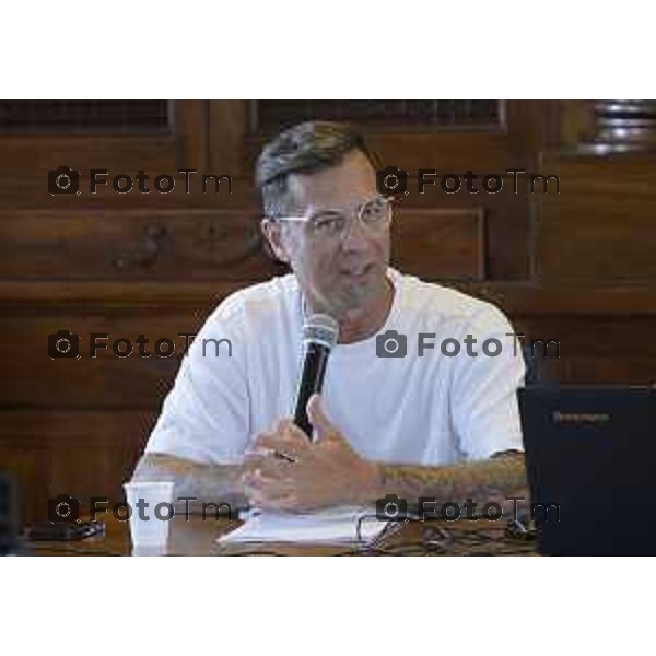 Bergamo presentazione del nuovo Visitor Centre UNESCO, realizzato all\'interno della Torre del Gombito 1 Luglio 2026 cronaca Bergamo Italia Foto Tiziano Manzoni Lapresse