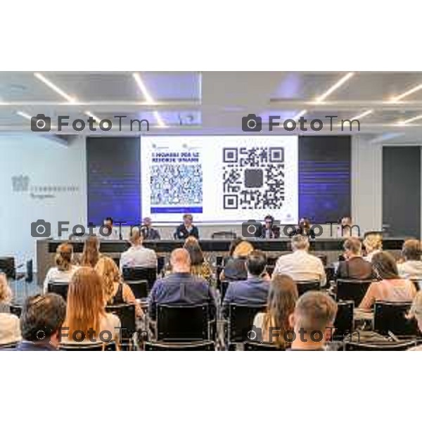 presentazione dello stato del mercato del lavoro a Bergamo e dei principali risultati emersi dall’indagine annuale sul lavoro promossa dal sistema Confindustria, con un approfondimento sulle dinamiche che interessano le imprese del territorio.Bergamo 6-luglio 2026 cronaca Bergamo Italia Foto Tiziano Manzoni Lapresse