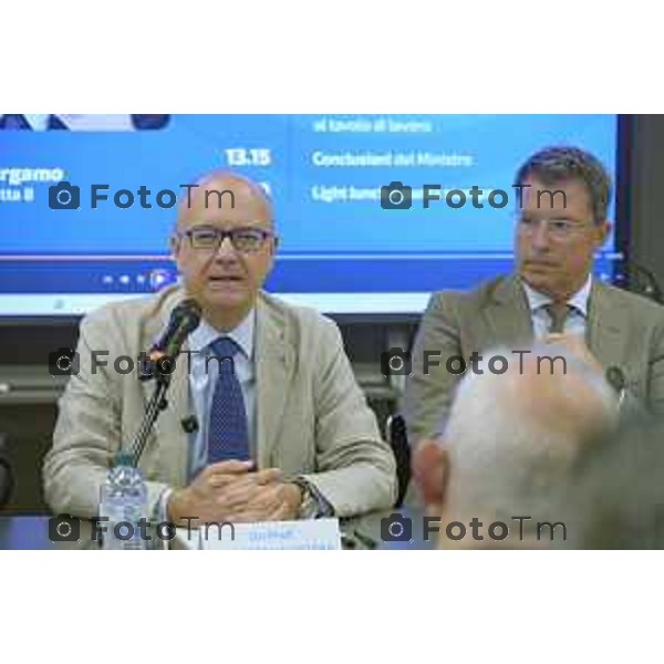 Bergamo, sede dell’Associazione Compagnia delle Opere incontro dedicato alla filiera del “4+2” con il Ministro dell’Istruzione Giuseppe Valditara. 13 LUGLIO cronaca Bergamo Italia Foto Tiziano Manzoni Lapresse