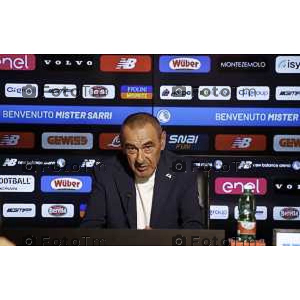 Atalanta Presentazione allenatore Maurizio Sarri during the soccer match. Campionato serie A Tim 6-27 between at the New Training Center Cesare e Achille Bortolotti. Zingonia , north west Italy - Gloved 16 Luglio 2026. Sport - Soccer . Photo by Alberto Marianii
