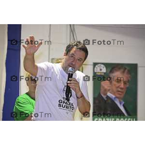 Festa Pomtida ( cisana Bergamasco ) Salvini Locatelli e Sardone cronaca Bergamo Italia Foto Tiziano Manzoni Lapresse
