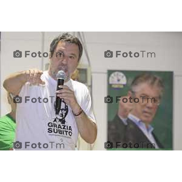 Festa Pomtida ( cisana Bergamasco ) Salvini Locatelli e Sardone cronaca Bergamo Italia Foto Tiziano Manzoni Lapresse