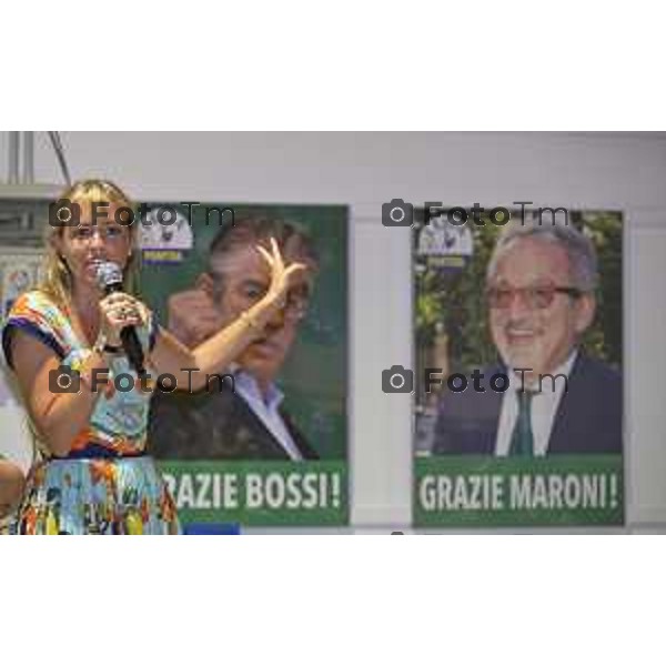 Festa Pomtida ( cisana Bergamasco ) Salvini Locatelli e Sardone cronaca Bergamo Italia Foto Tiziano Manzoni Lapresse