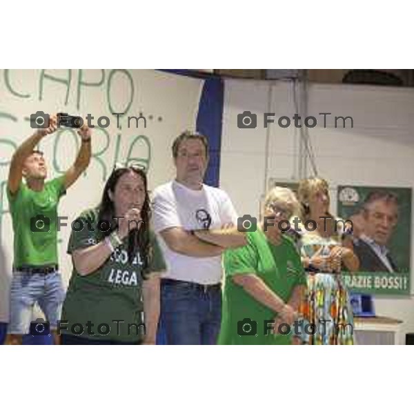 Festa Pomtida ( cisana Bergamasco ) Salvini Locatelli e Sardone cronaca Bergamo Italia Foto Tiziano Manzoni Lapresse