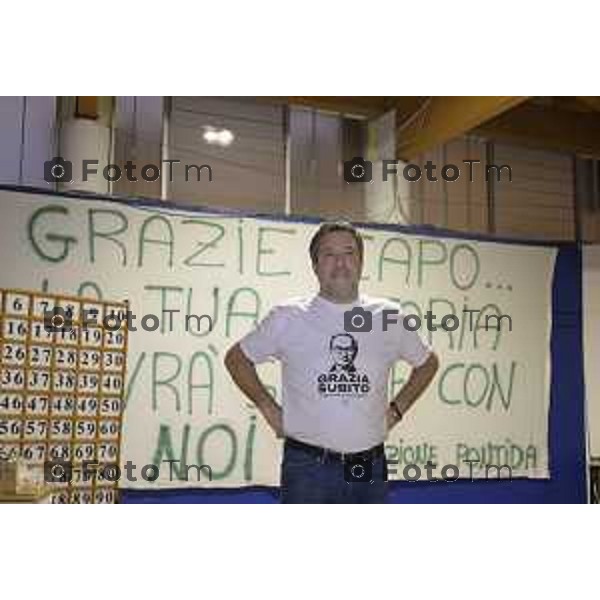 Festa Pomtida ( cisana Bergamasco ) Salvini Locatelli e Sardone cronaca Bergamo Italia Foto Tiziano Manzoni Lapresse