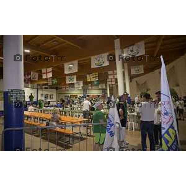 Festa Pomtida ( cisana Bergamasco ) Salvini Locatelli e Sardone cronaca Bergamo Italia Foto Tiziano Manzoni Lapresse