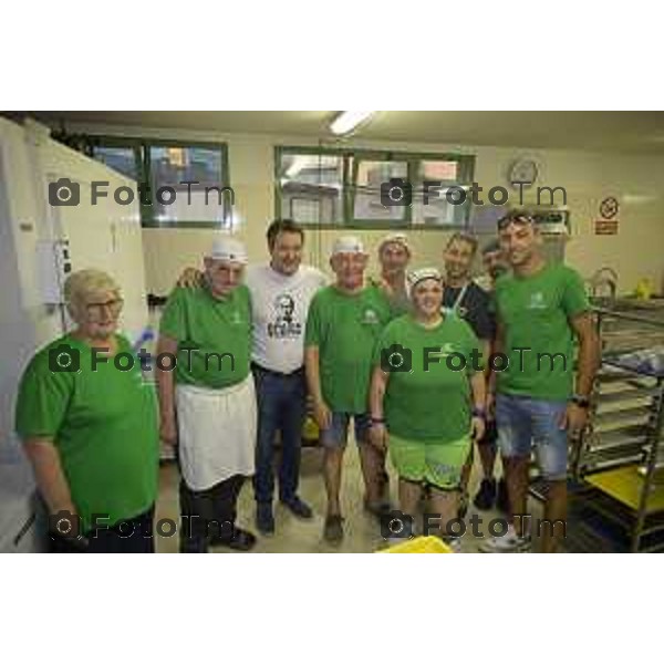 Festa Pomtida ( cisana Bergamasco ) Salvini Locatelli e Sardone cronaca Bergamo Italia Foto Tiziano Manzoni Lapresse
