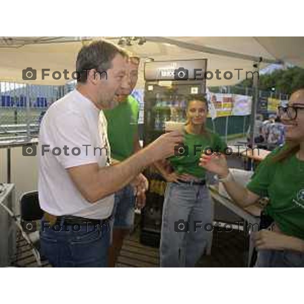 Festa Pomtida ( cisana Bergamasco ) Salvini Locatelli e Sardone cronaca Bergamo Italia Foto Tiziano Manzoni Lapresse