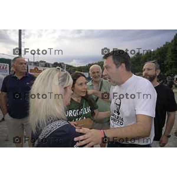 Festa Pomtida ( cisana Bergamasco ) Salvini Locatelli e Sardone cronaca Bergamo Italia Foto Tiziano Manzoni Lapresse
