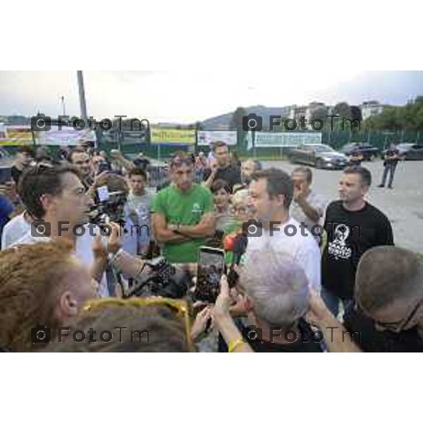 Festa Pomtida ( cisana Bergamasco ) Salvini Locatelli e Sardone cronaca Bergamo Italia Foto Tiziano Manzoni Lapresse
