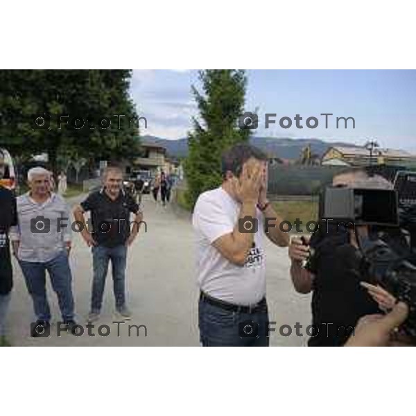 Festa Pomtida ( cisana Bergamasco ) Salvini Locatelli e Sardone cronaca Bergamo Italia Foto Tiziano Manzoni Lapresse