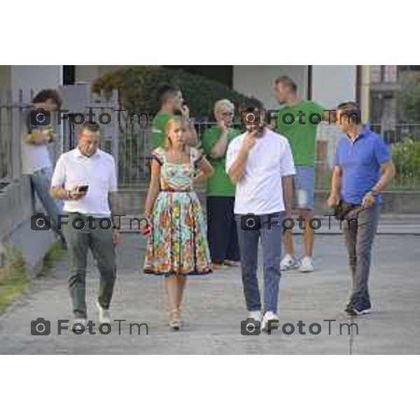 Festa Pomtida ( cisana Bergamasco ) Salvini Locatelli e Sardone cronaca Bergamo Italia Foto Tiziano Manzoni Lapresse
