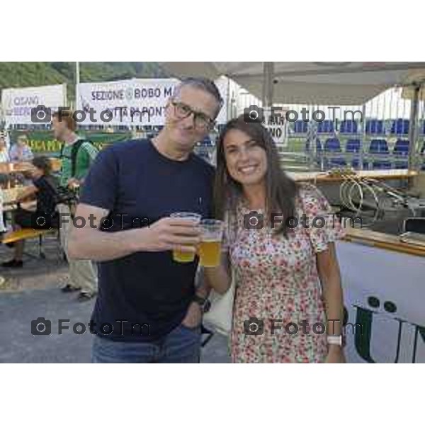Festa Pomtida ( cisana Bergamasco ) Salvini Locatelli e Sardone cronaca Bergamo Italia Foto Tiziano Manzoni Lapresse