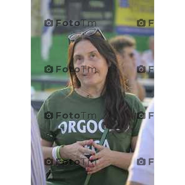 Festa Pomtida ( cisana Bergamasco ) Salvini Locatelli e Sardone cronaca Bergamo Italia Foto Tiziano Manzoni Lapresse