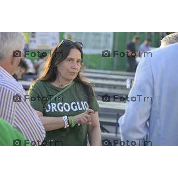 Festa Pomtida ( cisana Bergamasco ) Salvini Locatelli e Sardone cronaca Bergamo Italia Foto Tiziano Manzoni Lapresse