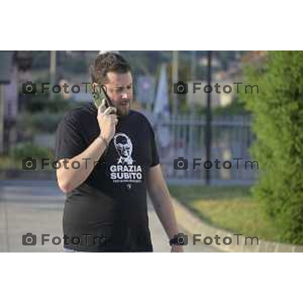 Festa Pomtida ( cisana Bergamasco ) Salvini Locatelli e Sardone cronaca Bergamo Italia Foto Tiziano Manzoni Lapresse