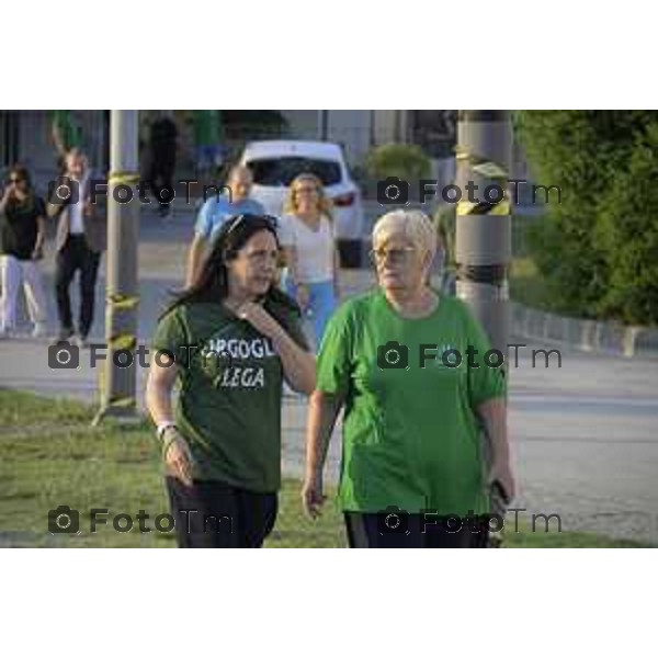 Festa Pomtida ( cisana Bergamasco ) Salvini Locatelli e Sardone cronaca Bergamo Italia Foto Tiziano Manzoni Lapresse