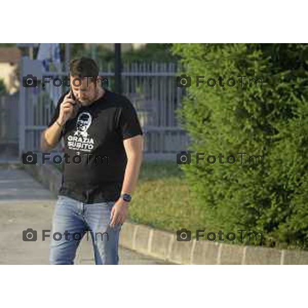 Festa Pomtida ( cisana Bergamasco ) Salvini Locatelli e Sardone cronaca Bergamo Italia Foto Tiziano Manzoni Lapresse