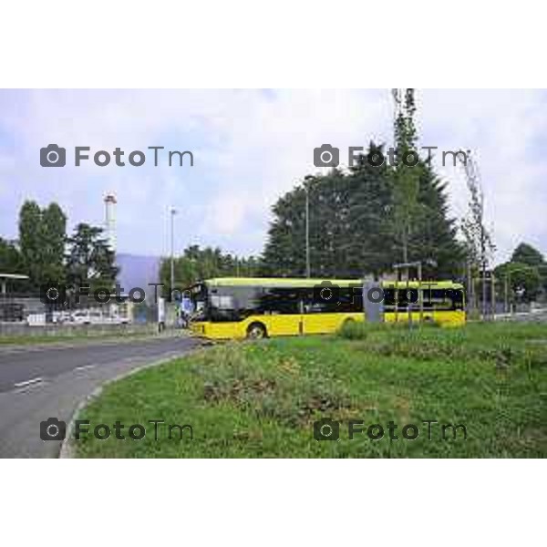 Bergamo viaggio inaugurale del nuovoEBRT elettrico dal capolinea dell\'e-BRT ( fronte alla Stazione Autolinee). a bordo del nuovo autobus tram su gomma. 28 luglio 2026 cronaca Bergamo Italia Foto Tiziano Manzoni Lapresse