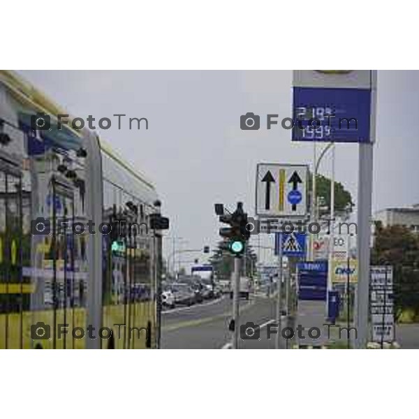 Bergamo viaggio inaugurale del nuovoEBRT elettrico dal capolinea dell\'e-BRT ( fronte alla Stazione Autolinee). a bordo del nuovo autobus tram su gomma. 28 luglio 2026 cronaca Bergamo Italia Foto Tiziano Manzoni Lapresse