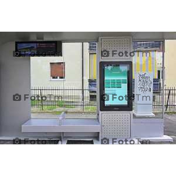 Bergamo viaggio inaugurale del nuovoEBRT elettrico dal capolinea dell\'e-BRT ( fronte alla Stazione Autolinee). a bordo del nuovo autobus tram su gomma. 28 luglio 2026 cronaca Bergamo Italia Foto Tiziano Manzoni Lapresse