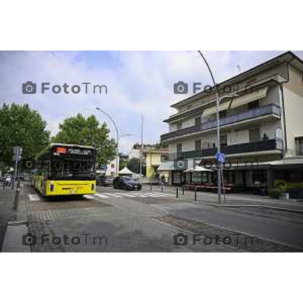 Bergamo viaggio inaugurale del nuovoEBRT elettrico dal capolinea dell\'e-BRT ( fronte alla Stazione Autolinee). a bordo del nuovo autobus tram su gomma. 28 luglio 2026 cronaca Bergamo Italia Foto Tiziano Manzoni Lapresse