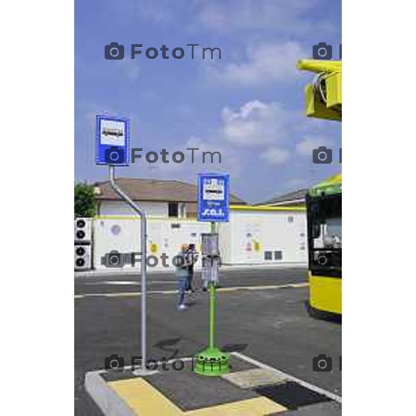Bergamo viaggio inaugurale del nuovoEBRT elettrico dal capolinea dell\'e-BRT ( fronte alla Stazione Autolinee). a bordo del nuovo autobus tram su gomma. 28 luglio 2026 cronaca Bergamo Italia Foto Tiziano Manzoni Lapresse