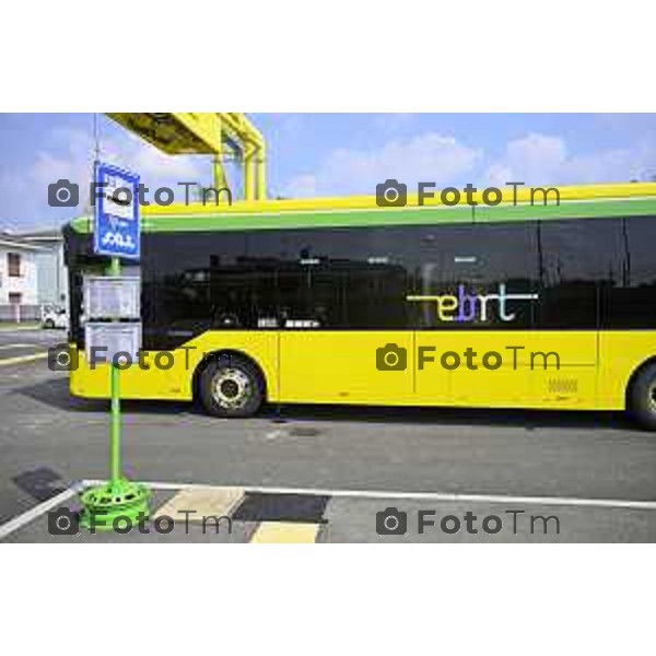 Bergamo viaggio inaugurale del nuovoEBRT elettrico dal capolinea dell\'e-BRT ( fronte alla Stazione Autolinee). a bordo del nuovo autobus tram su gomma. 28 luglio 2026 cronaca Bergamo Italia Foto Tiziano Manzoni Lapresse