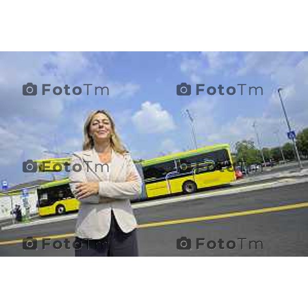 Bergamo viaggio inaugurale del nuovoEBRT elettrico dal capolinea dell\'e-BRT ( fronte alla Stazione Autolinee). a bordo del nuovo autobus tram su gomma. 28 luglio 2026 cronaca Bergamo Italia Foto Tiziano Manzoni Lapresse