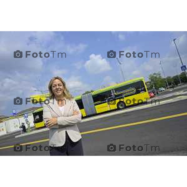 Bergamo viaggio inaugurale del nuovoEBRT elettrico dal capolinea dell\'e-BRT ( fronte alla Stazione Autolinee). a bordo del nuovo autobus tram su gomma. 28 luglio 2026 cronaca Bergamo Italia Foto Tiziano Manzoni Lapresse
