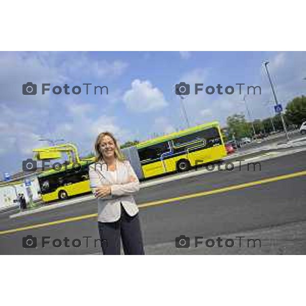 Bergamo viaggio inaugurale del nuovoEBRT elettrico dal capolinea dell\'e-BRT ( fronte alla Stazione Autolinee). a bordo del nuovo autobus tram su gomma. 28 luglio 2026 cronaca Bergamo Italia Foto Tiziano Manzoni Lapresse