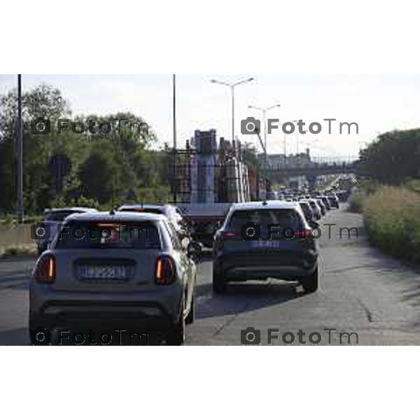 Bergamo 14 Settembre primo giorno di scuola con eBRT Asse interurbano uscita per Bergamo Via Autostrada congestionata 14 settembre 2026 cronaca Bergamo Italia Foto Tiziano Manzoni Lapresse