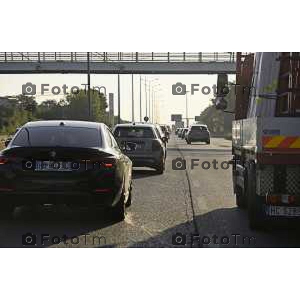 Bergamo 14 Settembre primo giorno di scuola con eBRT Asse interurbano uscita per Bergamo Via Autostrada congestionata 14 settembre 2026 cronaca Bergamo Italia Foto Tiziano Manzoni Lapresse