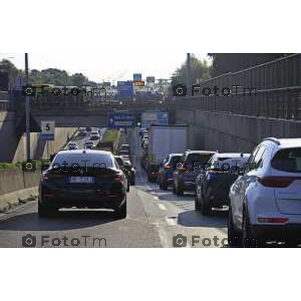 Bergamo 14 Settembre primo giorno di scuola con eBRT Asse interurbano uscita per Bergamo Via Autostrada congestionata 14 settembre 2026 cronaca Bergamo Italia Foto Tiziano Manzoni Lapresse