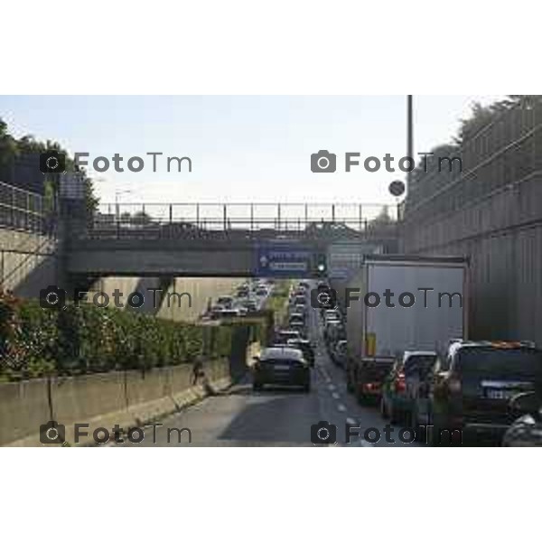 Bergamo 14 Settembre primo giorno di scuola con eBRT Asse interurbano uscita per Bergamo Via Autostrada congestionata 14 settembre 2026 cronaca Bergamo Italia Foto Tiziano Manzoni Lapresse