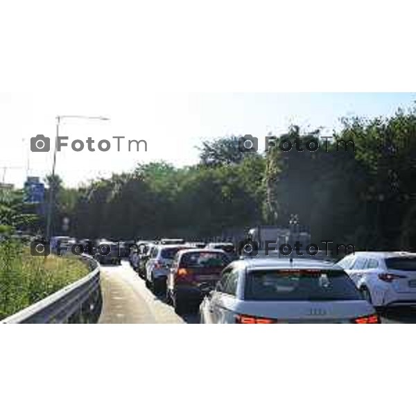 Bergamo 14 Settembre primo giorno di scuola con eBRT Asse interurbano uscita per Bergamo Via Autostrada congestionata 14 settembre 2026 cronaca Bergamo Italia Foto Tiziano Manzoni Lapresse