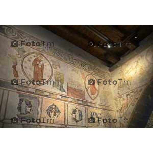 Bergamo presentazione fine restauri Aula Picta del Museo diocesano Bernareggi, restituita alla città dopo il restauro degli affreschi medievali 17 settembre 2026 cronaca Bergamo Italia Foto Tiziano Manzoni Lapresse