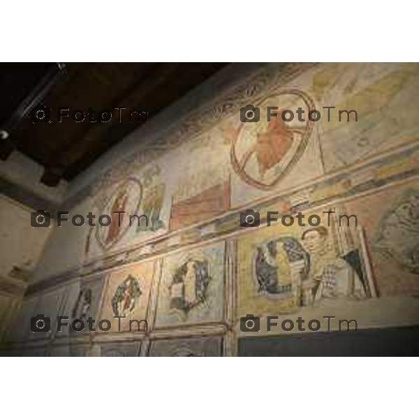 Bergamo presentazione fine restauri Aula Picta del Museo diocesano Bernareggi, restituita alla città dopo il restauro degli affreschi medievali 17 settembre 2026 cronaca Bergamo Italia Foto Tiziano Manzoni Lapresse