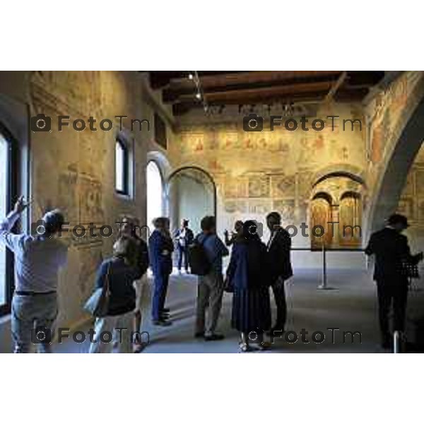 Bergamo presentazione fine restauri Aula Picta del Museo diocesano Bernareggi, restituita alla città dopo il restauro degli affreschi medievali 17 settembre 2026 cronaca Bergamo Italia Foto Tiziano Manzoni Lapresse