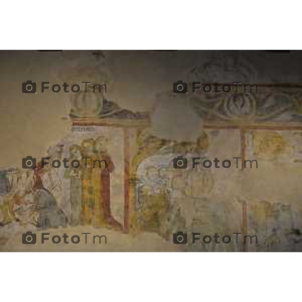 Bergamo presentazione fine restauri Aula Picta del Museo diocesano Bernareggi, restituita alla città dopo il restauro degli affreschi medievali 17 settembre 2026 cronaca Bergamo Italia Foto Tiziano Manzoni Lapresse