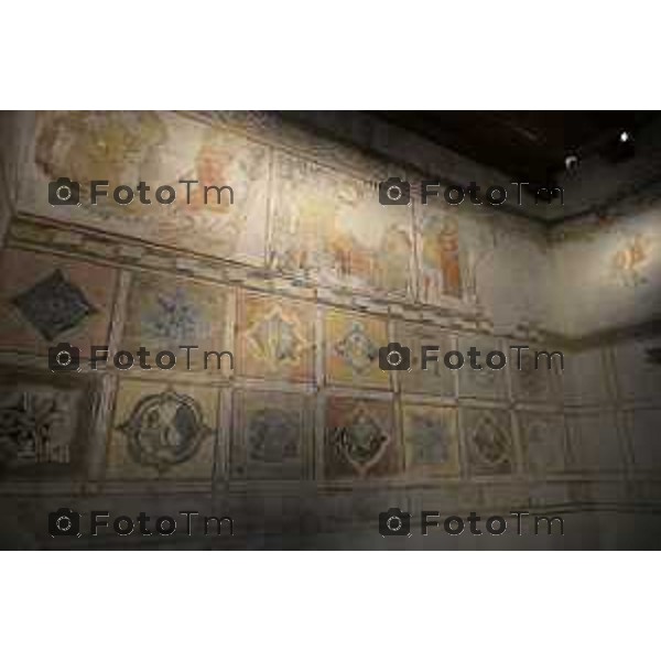 Bergamo presentazione fine restauri Aula Picta del Museo diocesano Bernareggi, restituita alla città dopo il restauro degli affreschi medievali 17 settembre 2026 cronaca Bergamo Italia Foto Tiziano Manzoni Lapresse