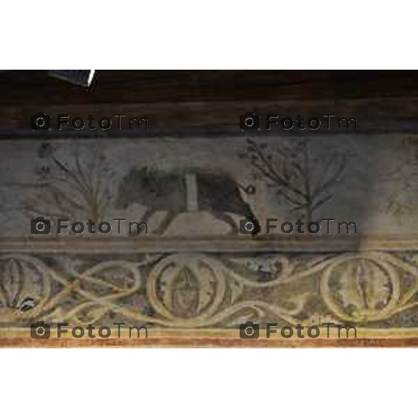 Bergamo presentazione fine restauri Aula Picta del Museo diocesano Bernareggi, restituita alla città dopo il restauro degli affreschi medievali 17 settembre 2026 cronaca Bergamo Italia Foto Tiziano Manzoni Lapresse