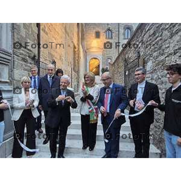 Bergamo presentazione fine restauri Aula Picta del Museo diocesano Bernareggi, restituita alla città dopo il restauro degli affreschi medievali 17 settembre 2026 cronaca Bergamo Italia Foto Tiziano Manzoni Lapresse