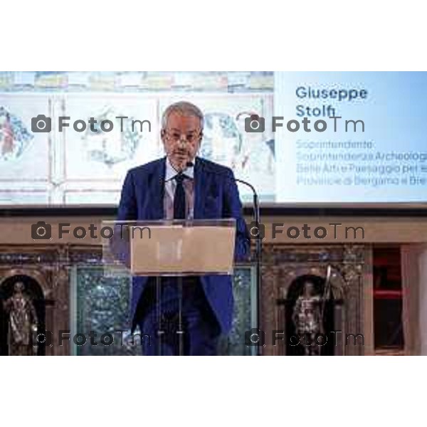 Bergamo presentazione fine restauri Aula Picta del Museo diocesano Bernareggi, restituita alla città dopo il restauro degli affreschi medievali Giuseppe Stolti 17 settembre 2026 cronaca Bergamo Italia Foto Tiziano Manzoni Lapresse