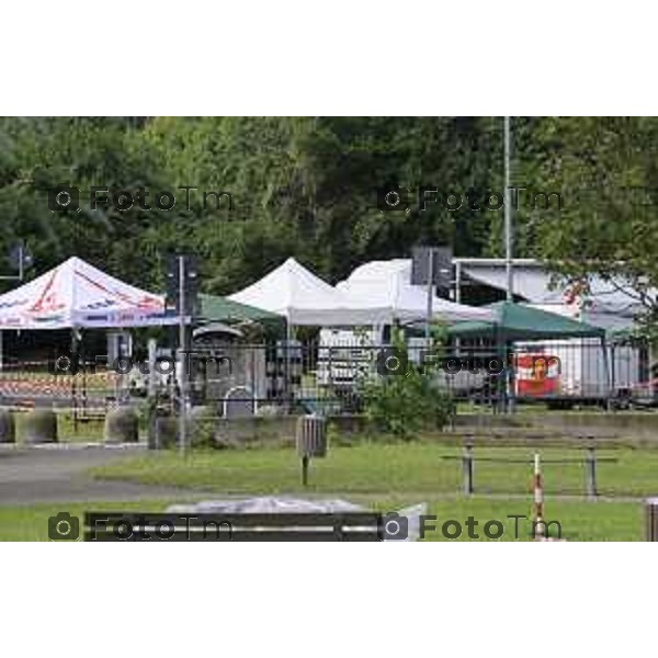 Bergamo Preparazione palco raduno leghisti Pontida 2026 18 Settembre 2026 cronaca Bergamo Italia Foto Tiziano Manzoni Lapresse