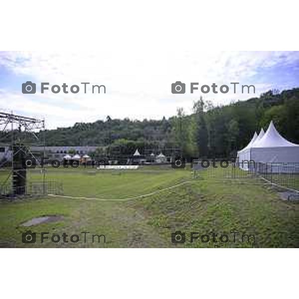 Bergamo Preparazione palco raduno leghisti Pontida 2026 18 Settembre 2026 cronaca Bergamo Italia Foto Tiziano Manzoni Lapresse