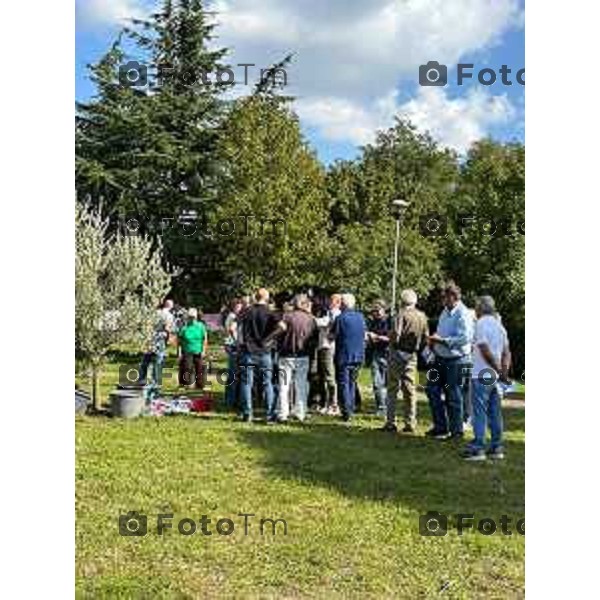 Bergamo Pontida raduno Leghista sabato Cerimonia piantumazione ulivo per Bossi 19 settembre 026 cronaca Bergamo Italia Foto Tiziano Manzoni Lapresse