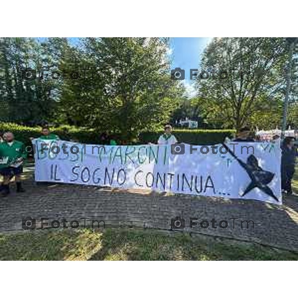 Bergamo Pontida raduno Leghista sabato Cerimonia piantumazione ulivo per Bossi 19 settembre 026 cronaca Bergamo Italia Foto Tiziano Manzoni Lapresse